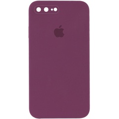 Чехол Silicone Case Square Full Camera Protective (AA) для Apple iPhone 7 plus / 8 plus (5.5") Бордовый / Maroon