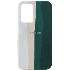 Чехол Silicone Cover Full Rainbow для Samsung Galaxy S22 Ultra Белый / Зеленый
