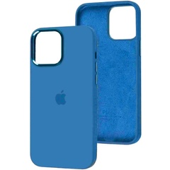 Чохол Silicone Case Metal Buttons (AA) для Apple iPhone 14 (6.1"), Синий / Blue Jay