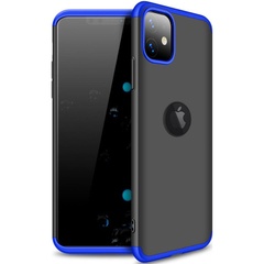 Пластикова накладка GKK LikGus 360 градусів (opp) з лого для Apple iPhone 11 (6.1"), Чорний / Синій
