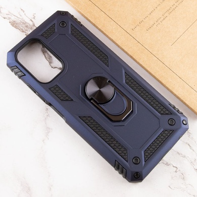 Ударопрочный чехол Serge Ring for Magnet для Xiaomi Redmi Note 11 (Global) / Note 11S Темно-синий