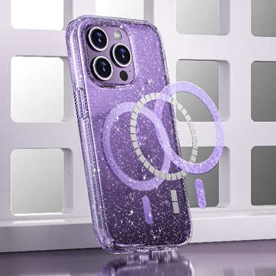 Чехол TPU Galaxy Sparkle (MagFit) для Apple iPhone 12 Pro / 12 (6.1") Purple+Glitter