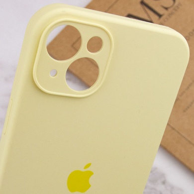 Чехол Silicone Case Full Camera Protective (AA) для Apple iPhone 15 (6.1") Желтый / Mellow Yellow