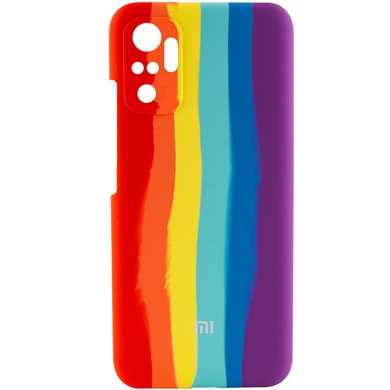 Чехол Silicone Cover Full Rainbow для Xiaomi Redmi Note 10 Pro / 10 Pro Max Красный / Фиолетовый