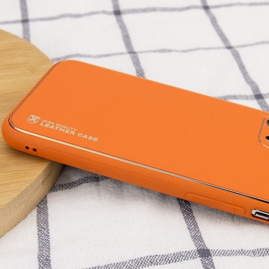 Кожаный чехол Xshield для Apple iPhone 12 (6.1") Оранжевый / Apricot