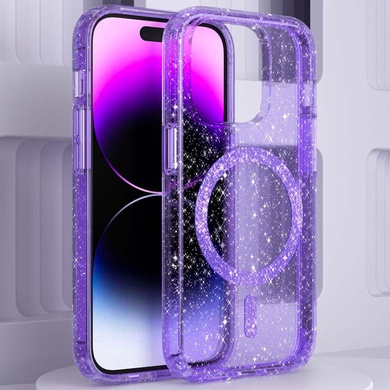 Чехол TPU Galaxy Sparkle (MagFit) для Apple iPhone 12 Pro / 12 (6.1") Purple+Glitter