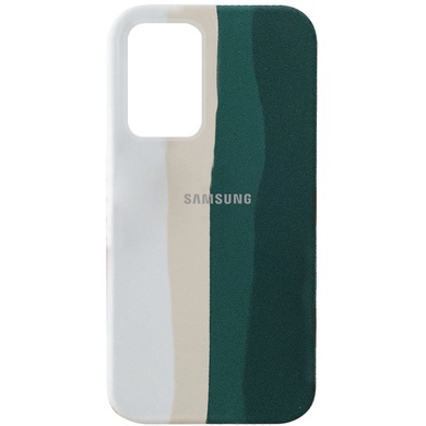 Чохол Silicone Cover Full Rainbow для Samsung Galaxy S22 Ultra, Білий/Зелений
