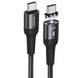 Дата кабель USAMS US-SJ466 U58 Type-C to Type-C 100W PD Fast Charge Magnetic Data Cable (1.5m), Чорний