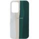 Чохол Silicone Cover Full Rainbow для Samsung Galaxy S22 Ultra, Білий/Зелений