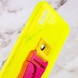 Чехол Handfree с цветным ремешком для Apple iPhone XS Max (6.5") Желтый