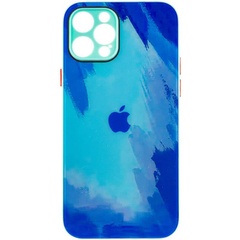 Чехол TPU+Glass Impasto abstract для Apple iPhone 12 Pro Max (6.7") Blue