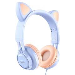 Накладні навушники Hoco W36 Cat ear, Dream Blue