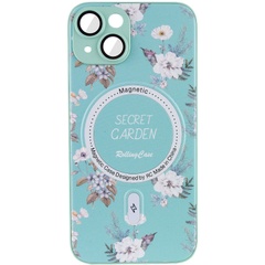 TPU+PC чохол Secret Garden with MagSafe для Apple iPhone 15 (6.1"), Mint
