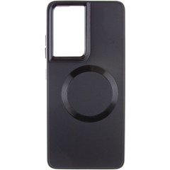 TPU чехол Bonbon Metal Style with MagSafe для Samsung Galaxy S22 Ultra Черный / Black
