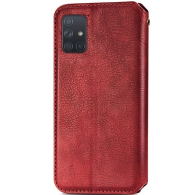 Кожаный чехол книжка GETMAN Cubic (PU) для Samsung Galaxy A51 Красный