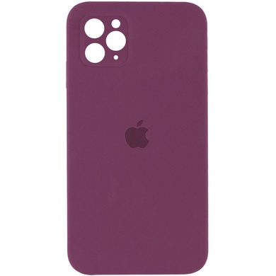 Чохол Silicone Case Square Full Camera Protective (AA) для Apple iPhone 11 Pro Max (6.5 "), Бордовий / Maroon