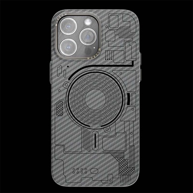 Чехол M-Tech Carbon soft touch with Magnetic Safe для Apple iPhone 12 Pro / 12 (6.1") Grey