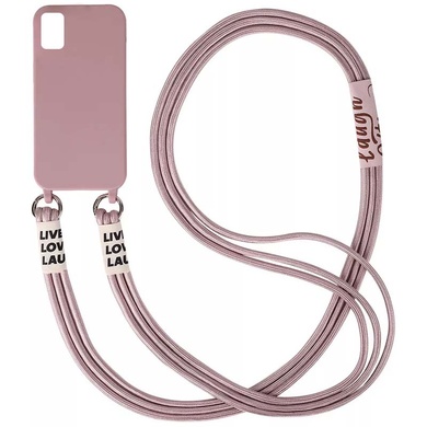 Чехол Cord case c длинным цветным ремешком для Samsung Galaxy S20+ Розовый / Pink Sand
