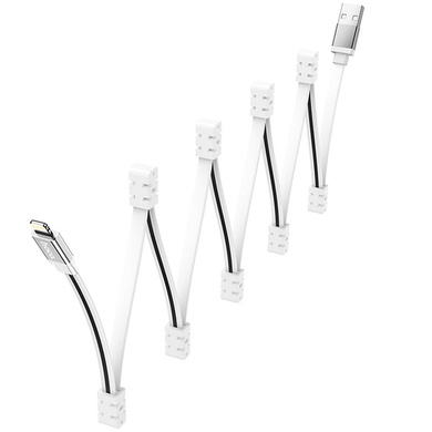 Дата кабель Hoco U103 Magnetic Absorption USB to Lightning (1m), White