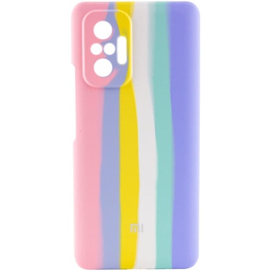 Чехол Silicone Cover Full Rainbow для Xiaomi Redmi Note 10 Pro / 10 Pro Max Розовый / Сиреневый