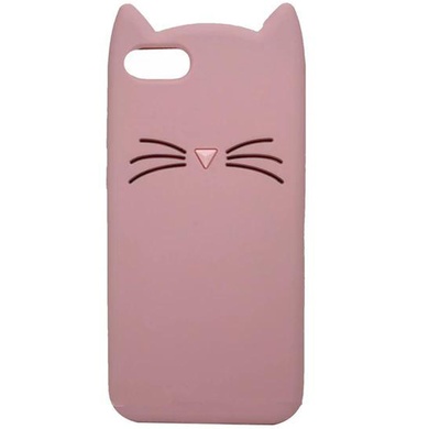 Силиконовая накладка 3D Cat для Apple iPhone 7 / 8 (4.7") Розовый