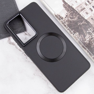 TPU чохол Bonbon Metal Style with MagSafe для Samsung Galaxy S22 Ultra, Чорний / Black