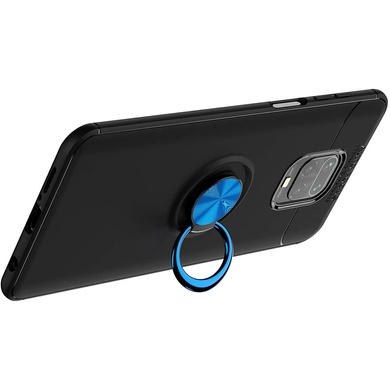 TPU чехол Deen ColorRing под магнитный держатель (opp) для Xiaomi Redmi Note 9s/Note 9 Pro/9 Pro Max Черный / Синий
