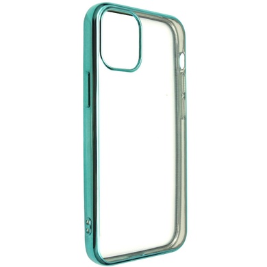 Прозрачный силиконовый чехол глянцевая окантовка Full Camera для Apple iPhone 13 (6.1") Зеленый