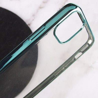 Прозрачный силиконовый чехол глянцевая окантовка Full Camera для Apple iPhone 13 (6.1") Зеленый