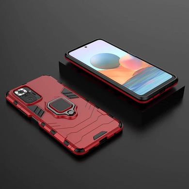 Ударопрочный чехол Transformer Ring for Magnet для Xiaomi Redmi Note 10 Pro / 10 Pro Max Красный / Dante Red