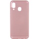 Ультратонкий дышащий чехол Grid case для Samsung Galaxy A40 (A405F) Розовый