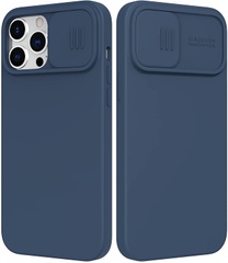 Силиконовая накладка Nillkin Camshield Silky Magnetic для Apple iPhone 13 Pro Max (6.7") Синий
