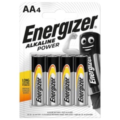 Батарейка ENERGIZER AA Alk Power blister 3+1, Чорний / Срібний