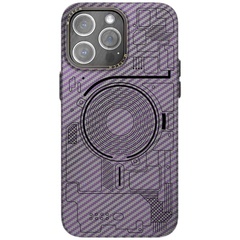 Чехол M-Tech Carbon soft touch with Magnetic Safe для Apple iPhone 12 Pro / 12 (6.1") Purple