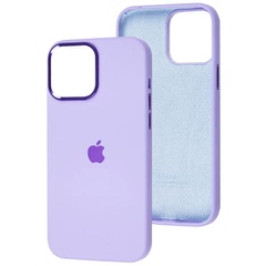 Чехол Silicone Case Metal Buttons (AA) для Apple iPhone 14 (6.1") Сиреневый / Lilac