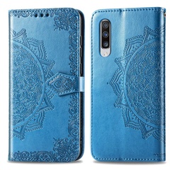 Кожаный чехол (книжка) Art Case с визитницей для Samsung Galaxy A70 (A705F) Синий