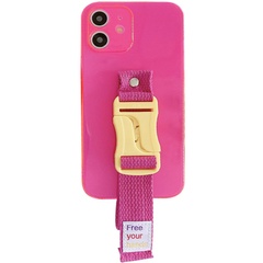 Чехол Handfree с цветным ремешком для Apple iPhone 12 mini (5.4") Розовый