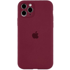 Чохол Silicone Case Full Camera Protective (AA) для Apple iPhone 12 Pro Max (6.7"), Бордовый / Plum