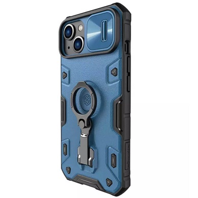 TPU+PC чехол Nillkin CamShield Armor Pro no logo (шторка на камеру) для Apple iPhone 14 Plus (6.7") Синий