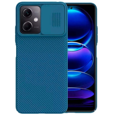 Карбонова накладка Nillkin Camshield (шторка на камеру) для Xiaomi Poco X5 5G / Redmi Note 12 5G, Синій / Blue