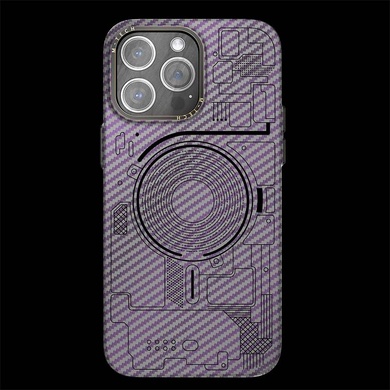 Чехол M-Tech Carbon soft touch with Magnetic Safe для Apple iPhone 12 Pro / 12 (6.1") Purple