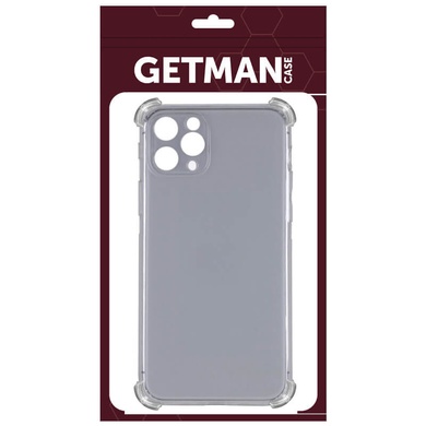 TPU чехол GETMAN Ease logo усиленные углы для Apple iPhone 13 Pro Max (6.7") Серый (прозрачный)