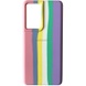 Чохол Silicone Cover Full Rainbow для Samsung Galaxy S22 Ultra, Рожевий / Бузковий