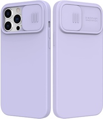 Силиконовая накладка Nillkin Camshield Silky Magnetic для Apple iPhone 13 Pro Max (6.7") Сиреневый