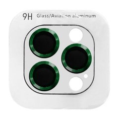 Защитное стекло Metal Classic на камеру (в упак.) для Apple iPhone 15 Pro (6.1") / 15 Pro Max (6.7") Зеленый / Dark green