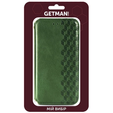 Кожаный чехол книжка GETMAN Cubic (PU) для Xiaomi Redmi Note 11 (Global) / Note 11S Зеленый