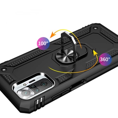 Ударопрочный чехол Serge Ring for Magnet для Xiaomi Redmi Note 10 Pro / 10 Pro Max Черный