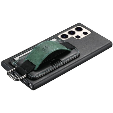 Кожаный чехол Wallet case and straps для Samsung Galaxy S23 Ultra Черный / Black