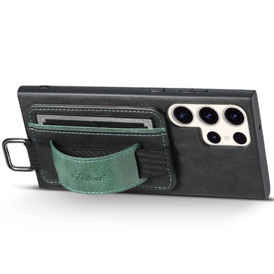 Шкіряний чохол Wallet case and straps для Samsung Galaxy S23 Ultra, Чорний / Black