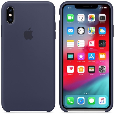 Чохол Silicone case (AAA) для Apple iPhone X (5.8 ") / XS (5.8"), Синій / Midnight Blue